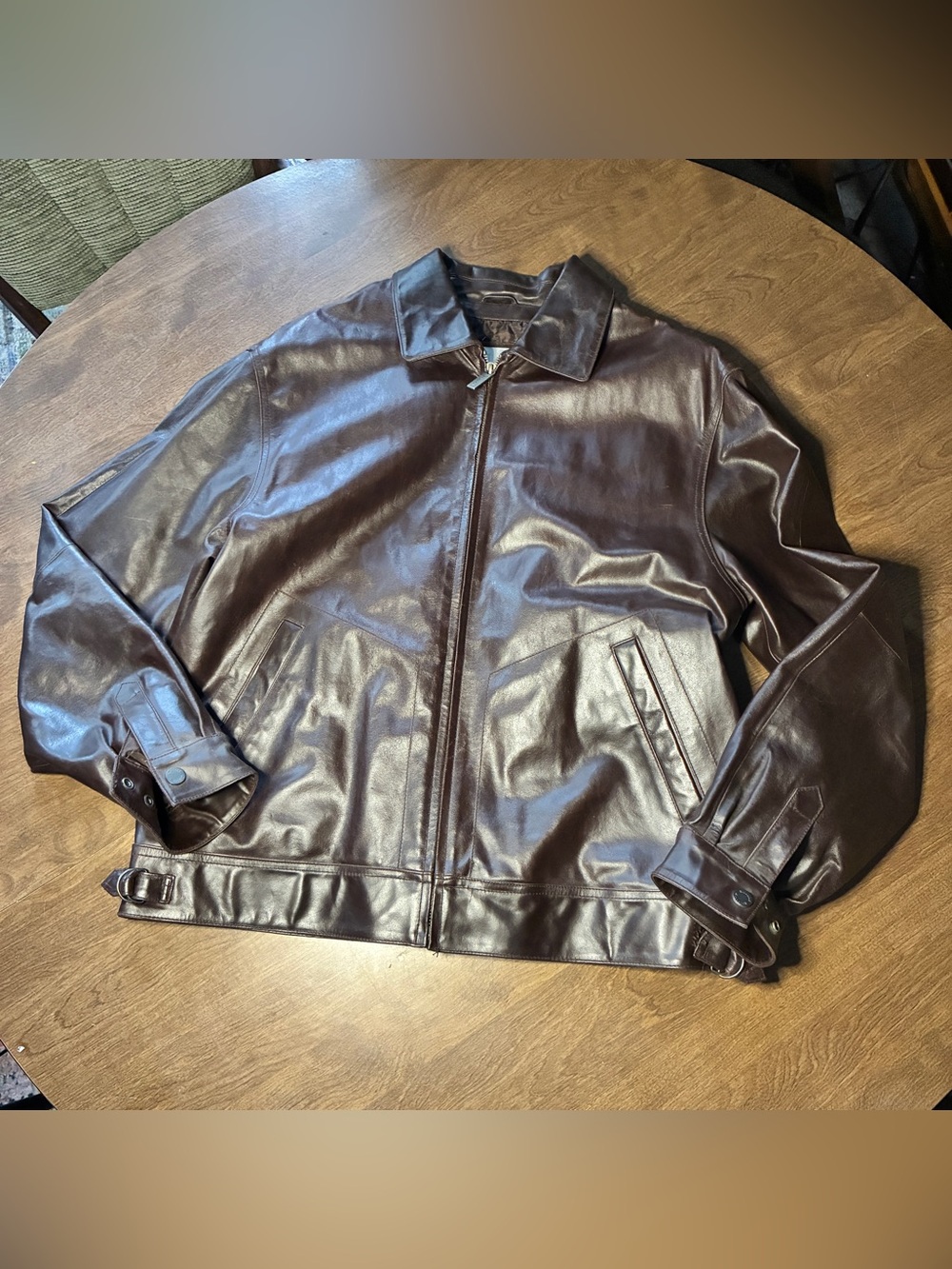 Men’s Wilson Leather Jacket, Large Brown